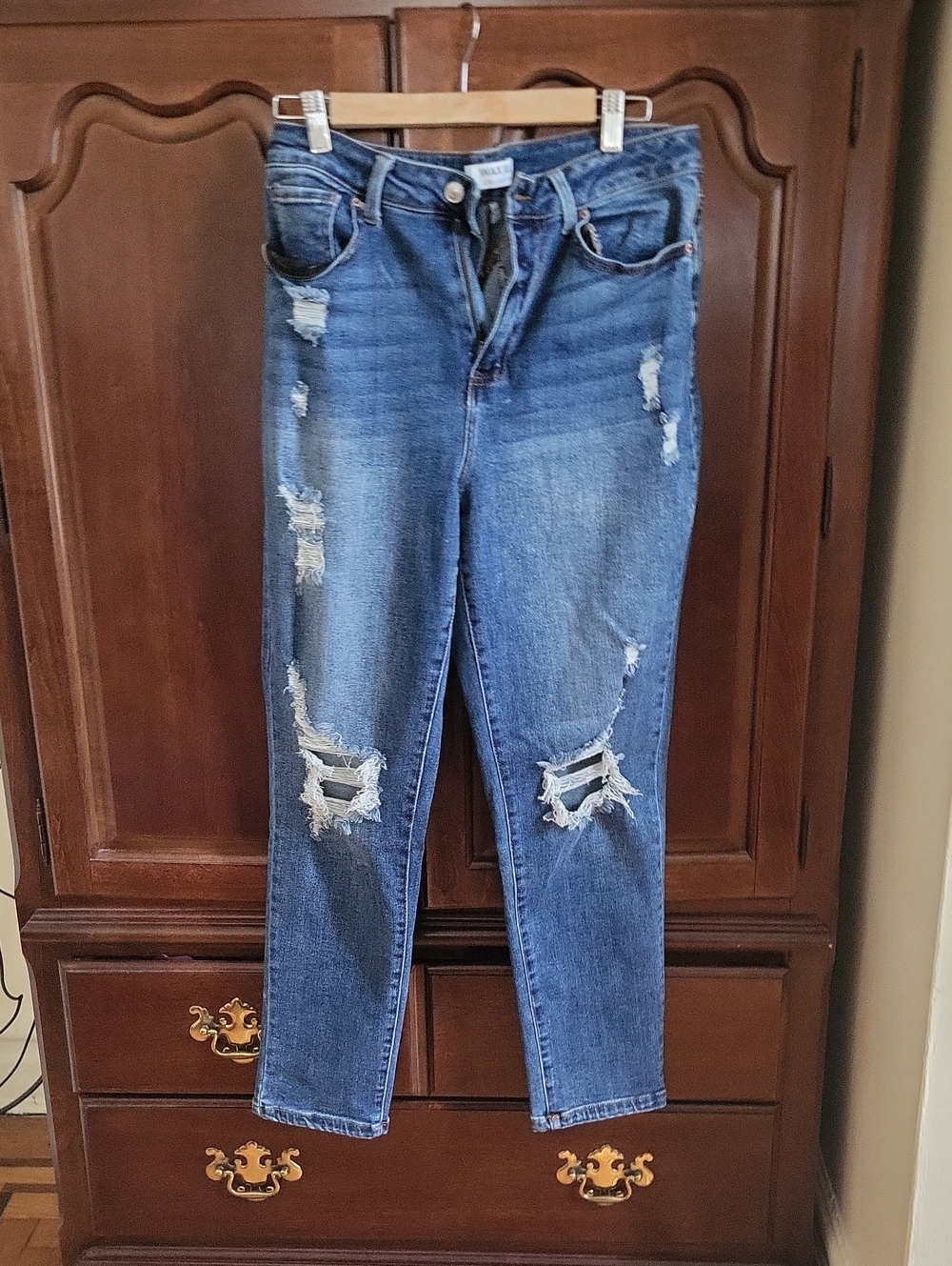 Blue Distressed Women's Jeans